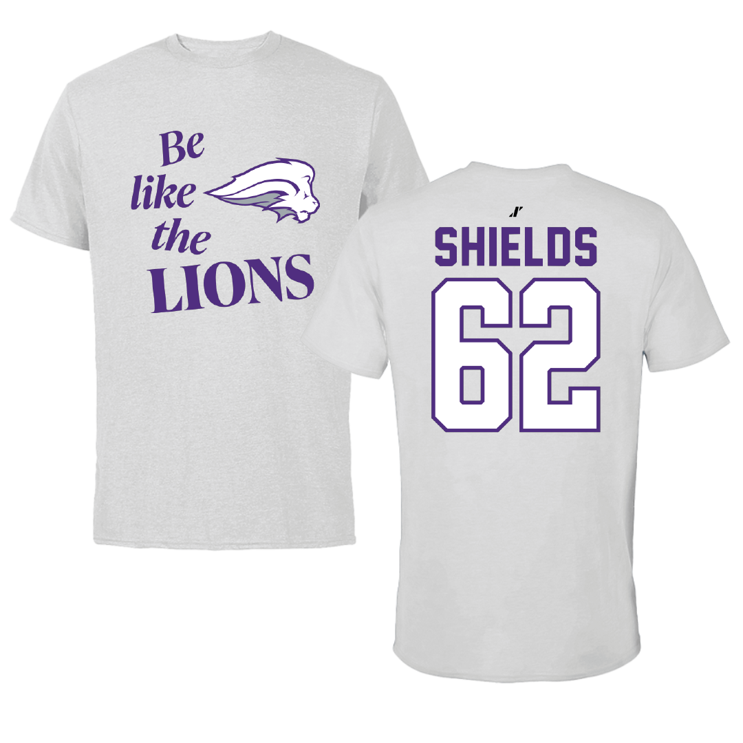 Nelson University Football Light Gray Be Like Us Performance Tee - #62 A.J. Shields