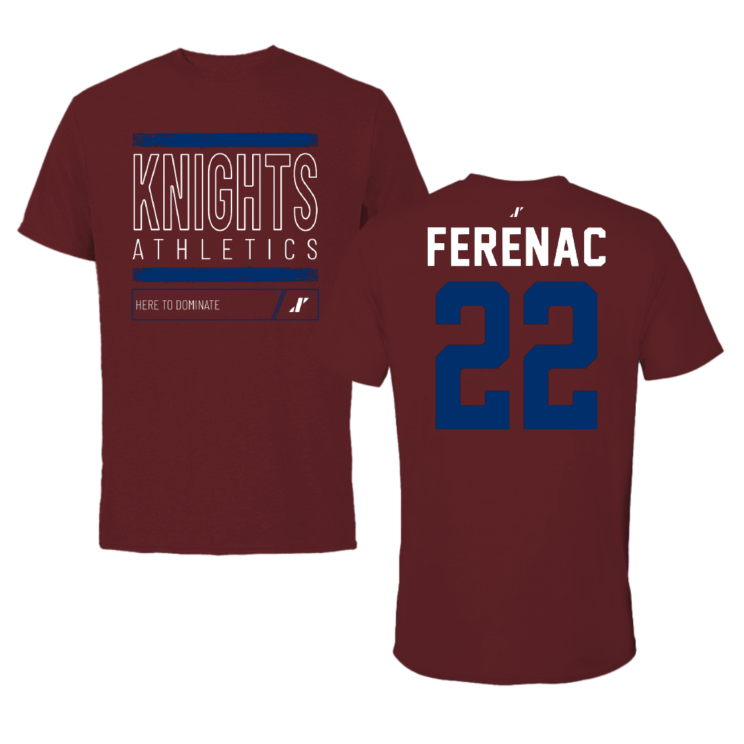 Fairleigh Dickinson University-Metropolitan Campus Soccer Maroon Dominate Tee - #22 Alex Ferenac