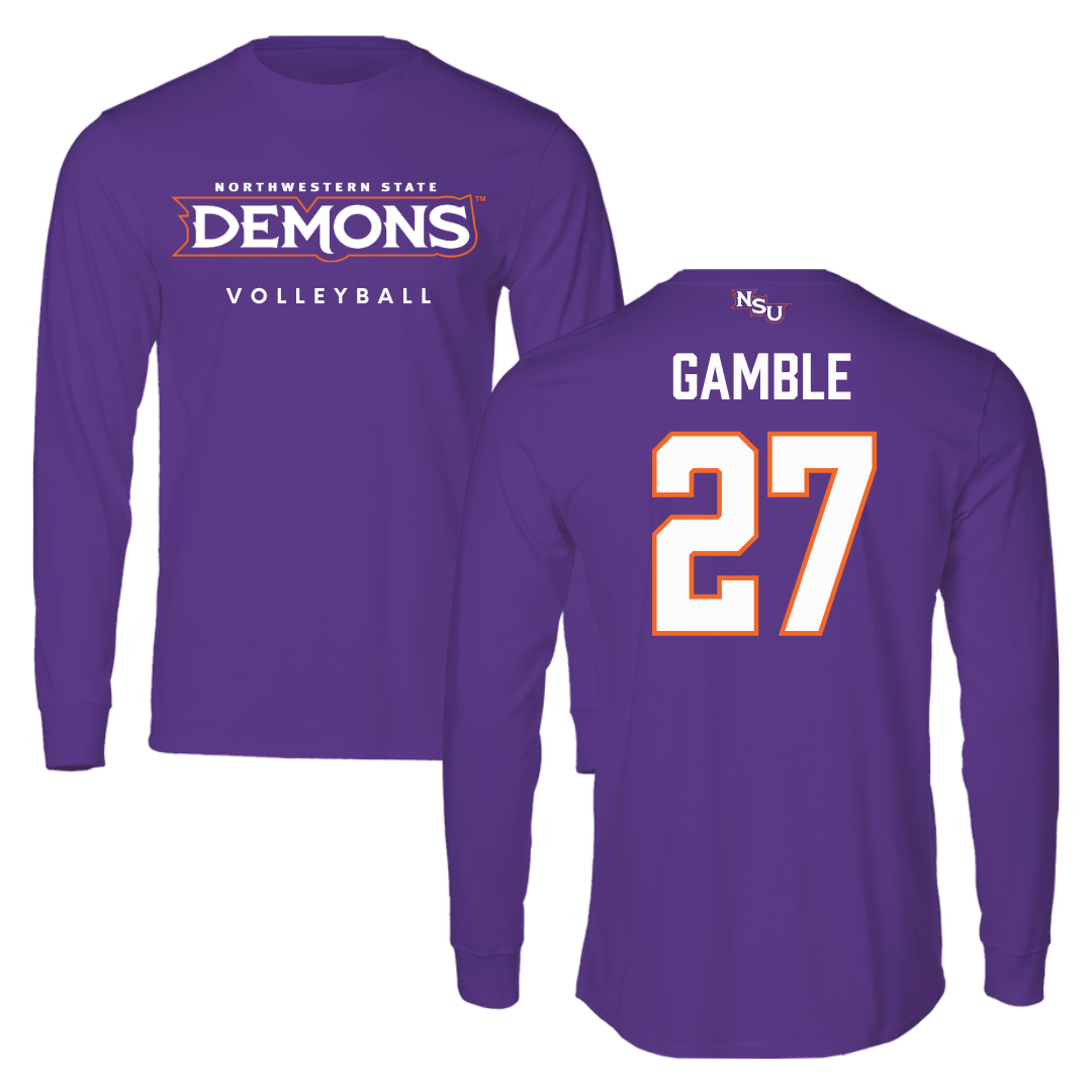 Northwestern State University Volleyball Purple Demons Long Sleeve - #27 Jordan Gamble