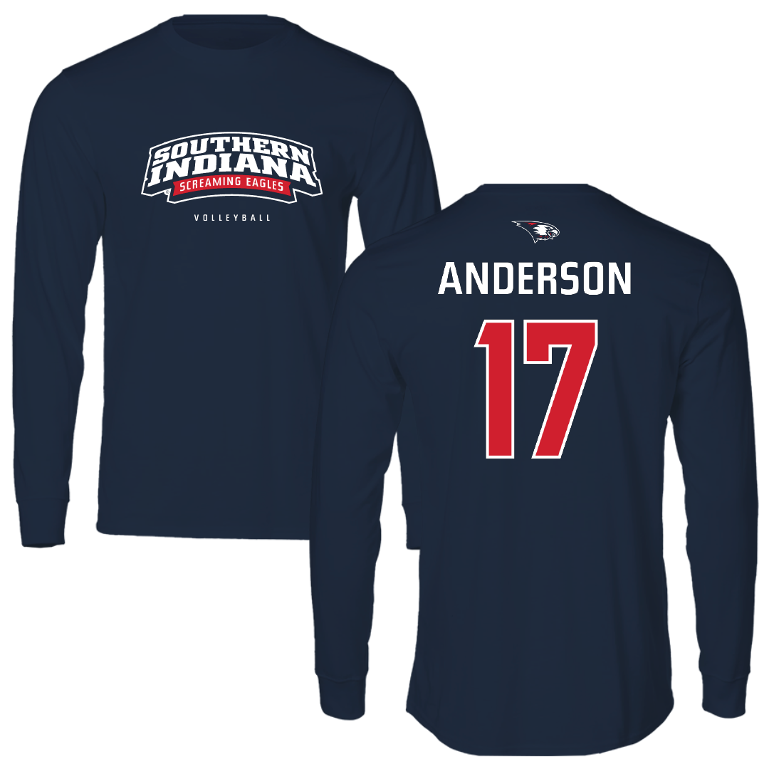 University of Southern Indiana Volleyball Navy Long Sleeve - #17 Bianca Anderson