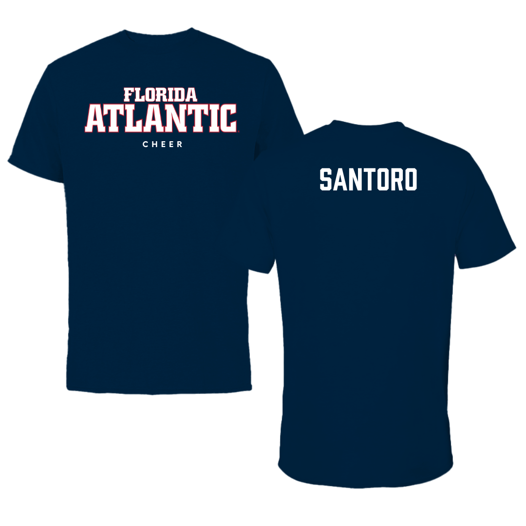 Florida Atlantic University Cheer Navy Block Tee - Gianna Santoro
