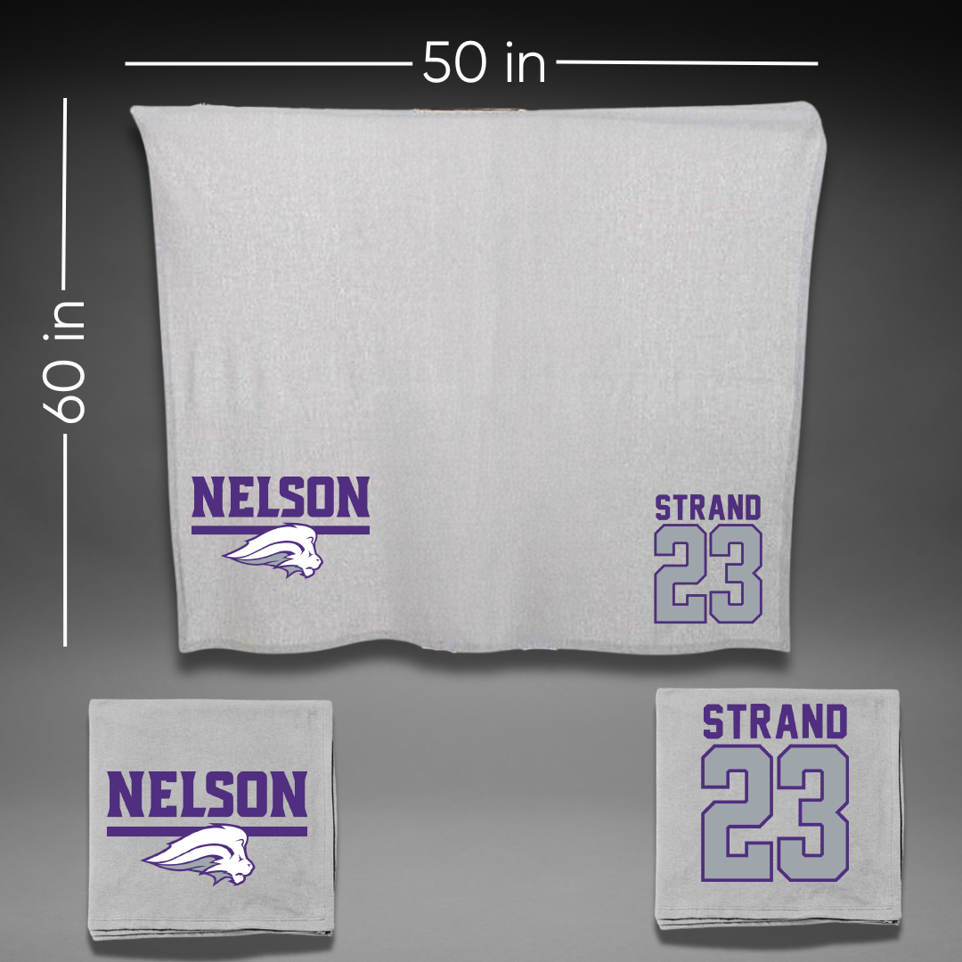 Nelson University Basketball Gray Blanket - #23 Micah Strand