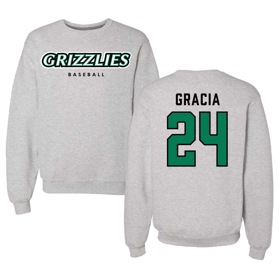 Adams State University Baseball Gray Grizzlies Crewneck - #24 Chris Gracia