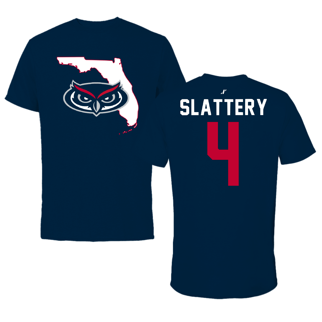 Florida Atlantic University Baseball Navy State Performance Tee - #4 Joseph Slattery