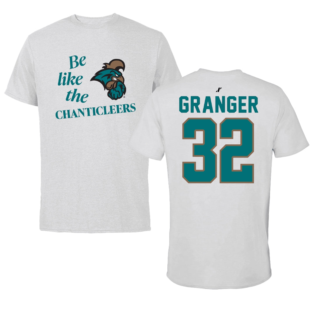 Coastal Carolina University Basketball Light Gray Be Like Us Performance Tee - #32 Colin Granger
