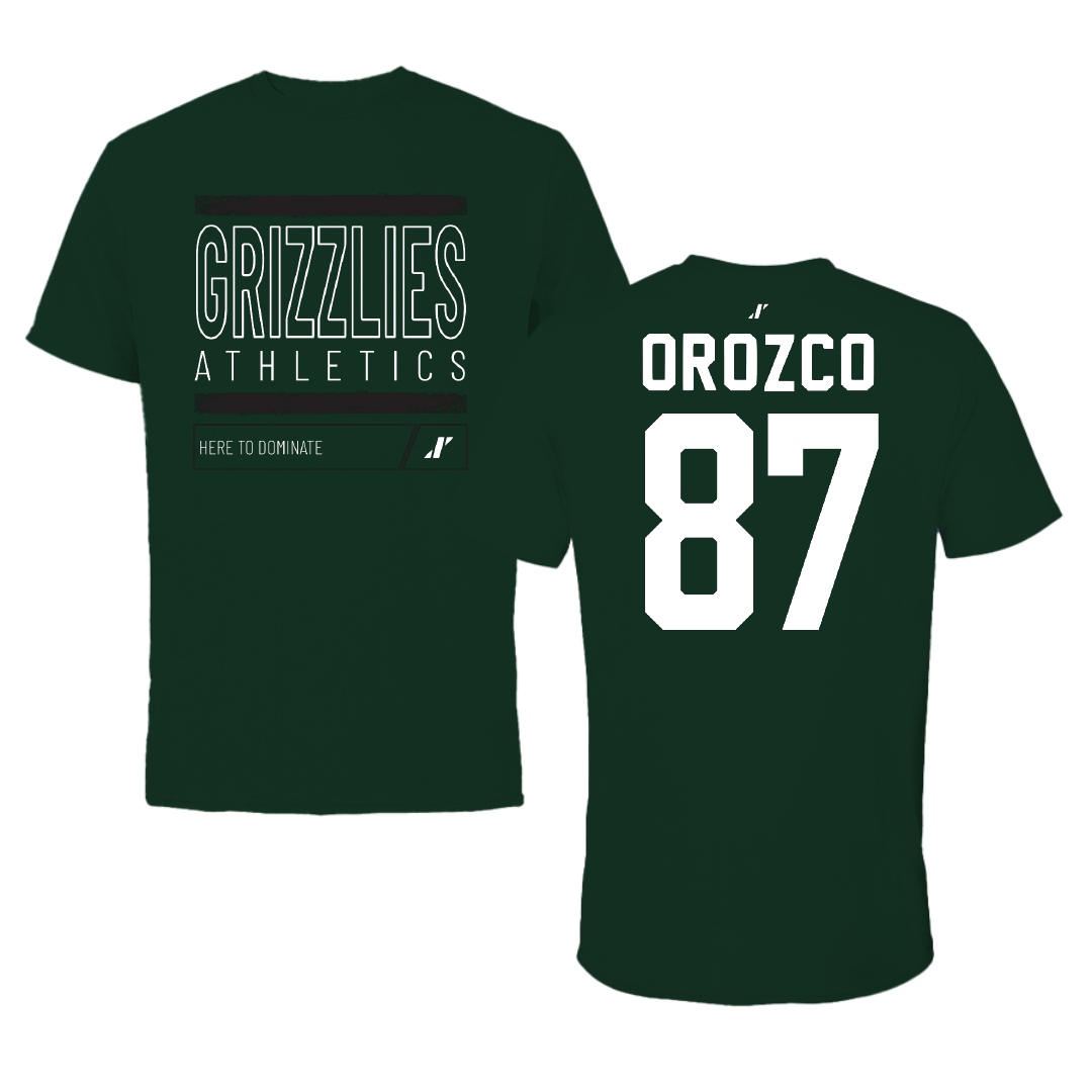 Adams State University Football Forest Green Dominate Performance Tee - #87 Damien Orozco