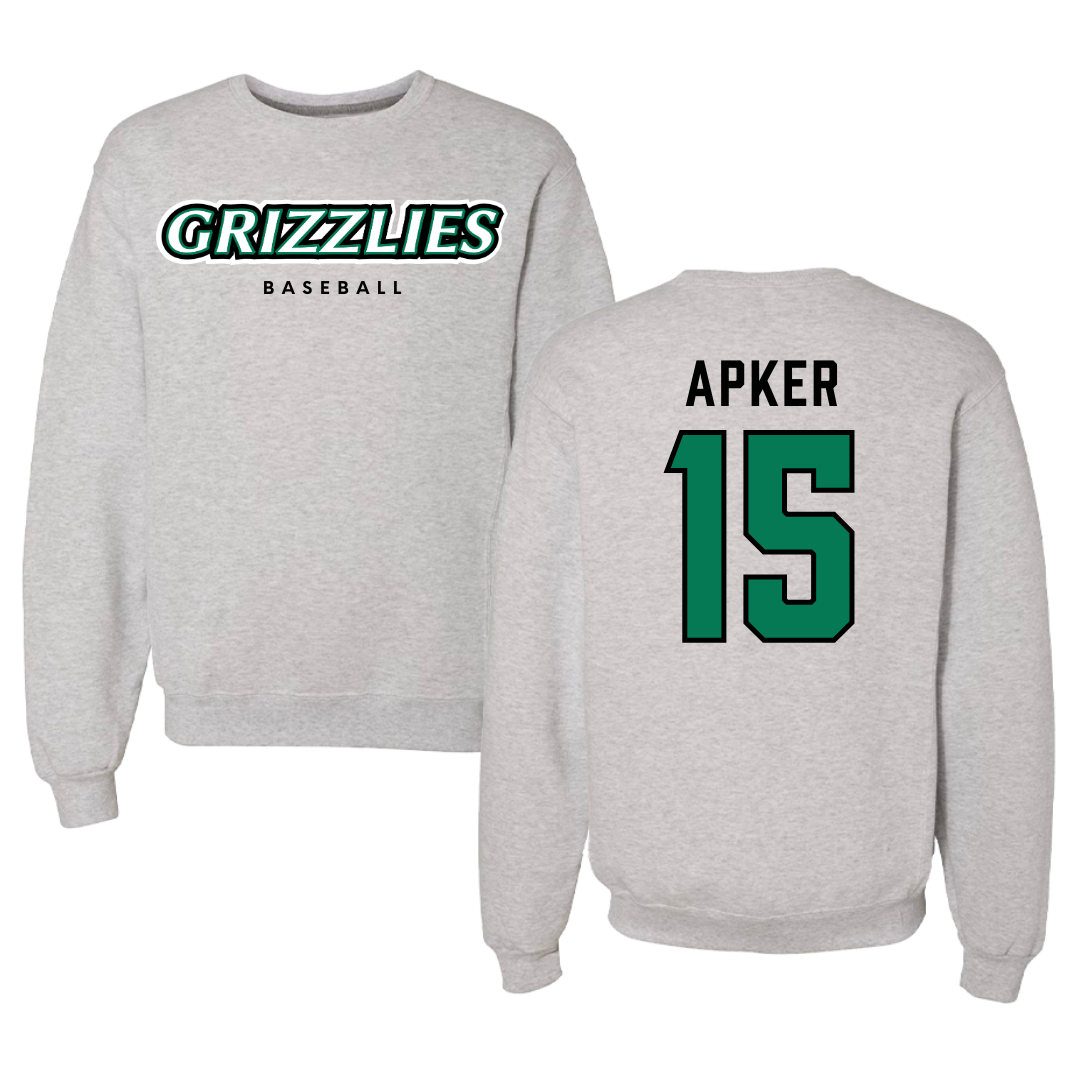 Adams State University Baseball Gray Grizzlies Crewneck - #15 Cory Apker