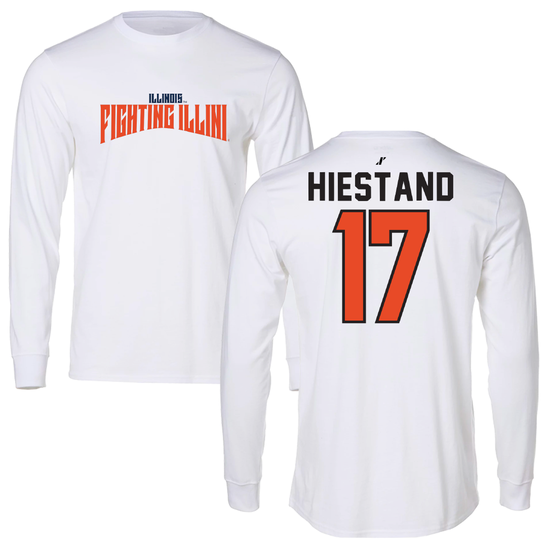 University of Illinois Soccer White Classic Performance Long Sleeve - #17 Sarah Hiestand