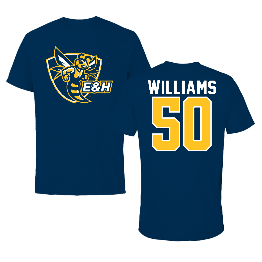 Emory & Henry College Baseball Navy Tee - #50 Garrett Williams