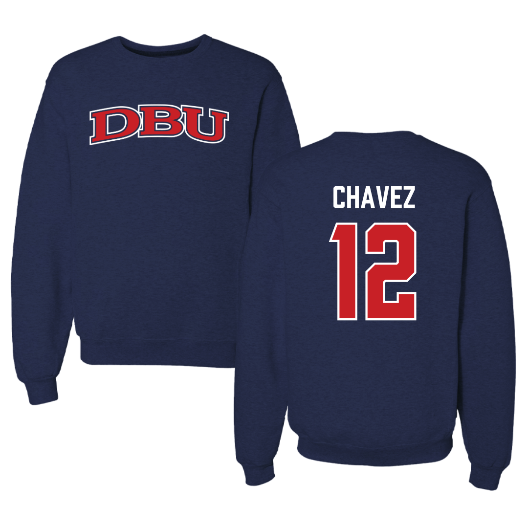 Dallas Baptist University Lacrosse Navy DBU Crewneck - #12 Luis Chavez