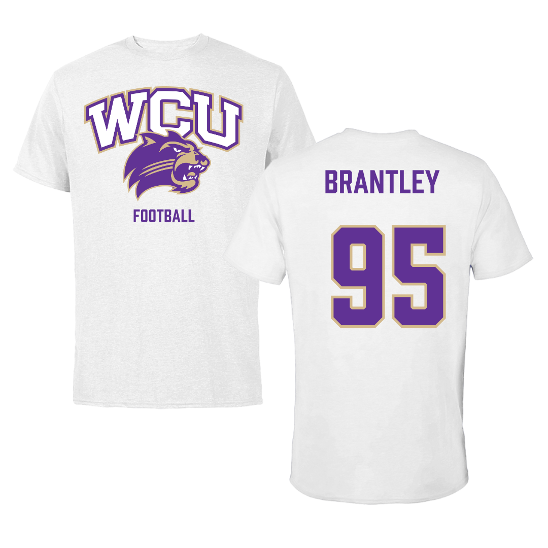 Western Carolina University Football White Tee - #95 Stephen Brantley