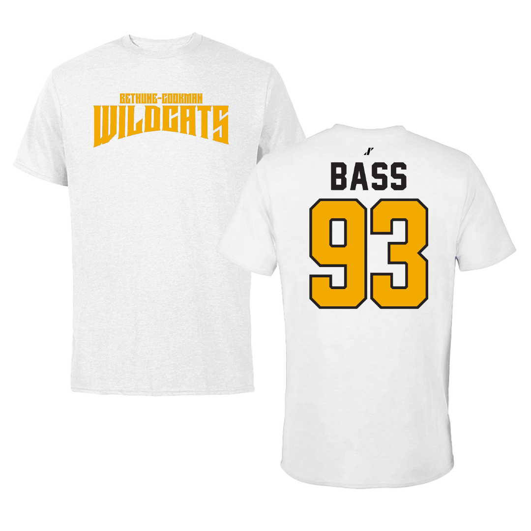 Bethune-Cookman University Football White Classic Tee - #93 Cornelious Bass