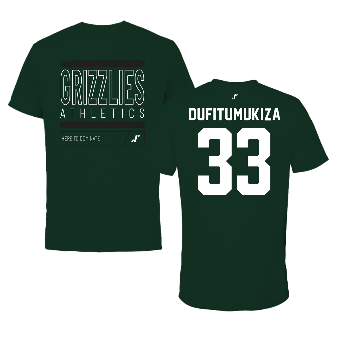Adams State University Soccer Forest Green Dominate Tee - #33 Frank Angelo Dufitumukiza