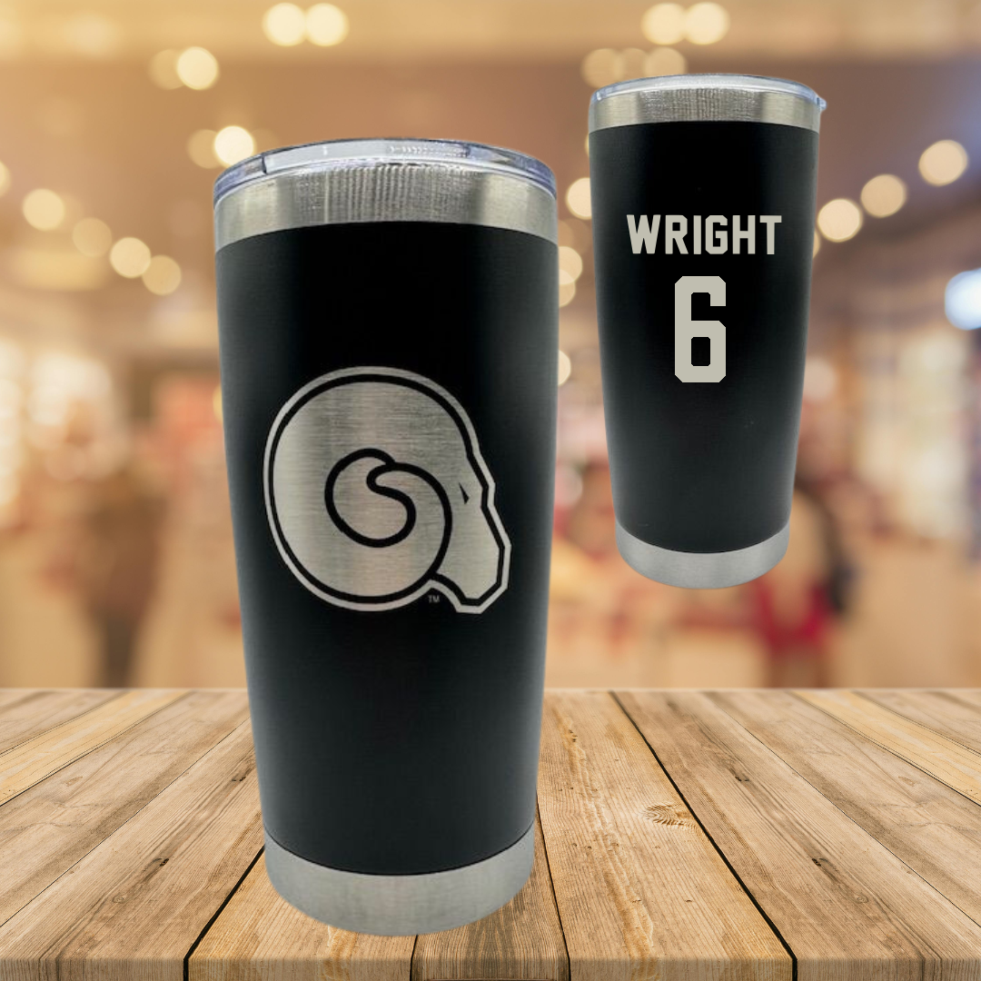 Albany State University Baseball Black Stainless Steel Tumbler - #6 Quindon Wright