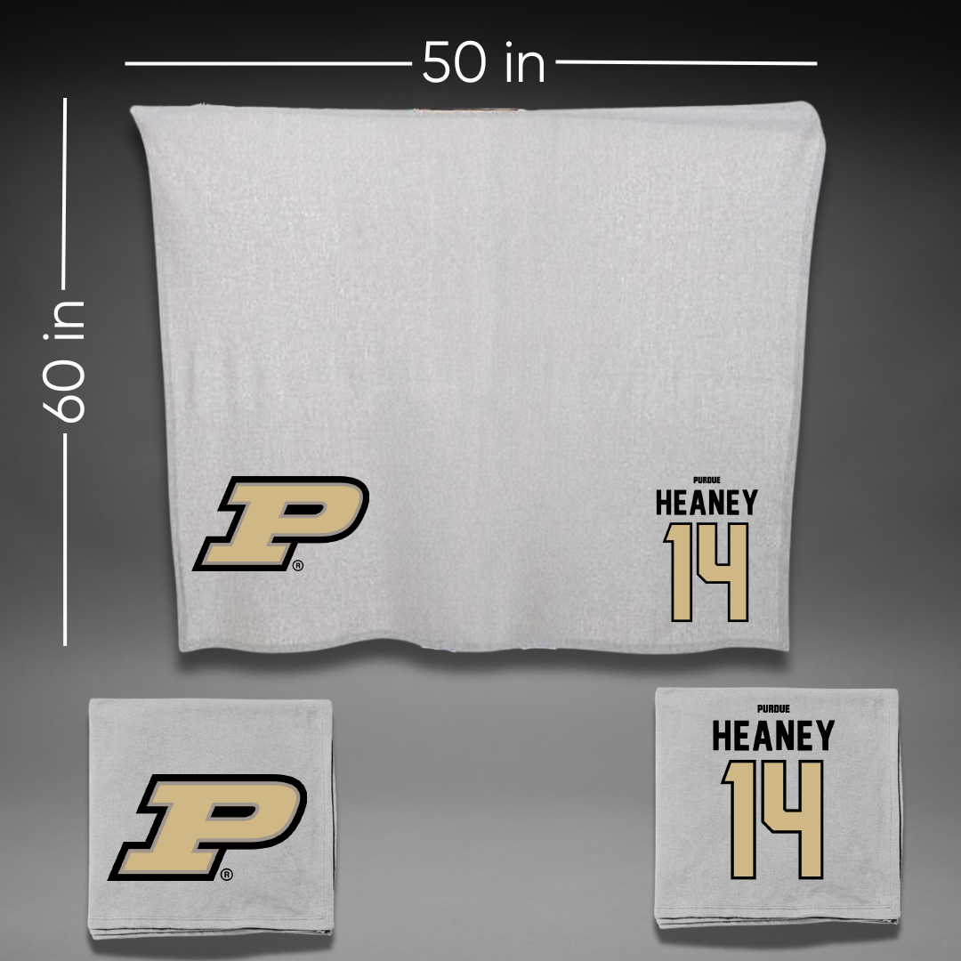 Purdue University Volleyball Gray Blanket - #14 Grace Heaney
