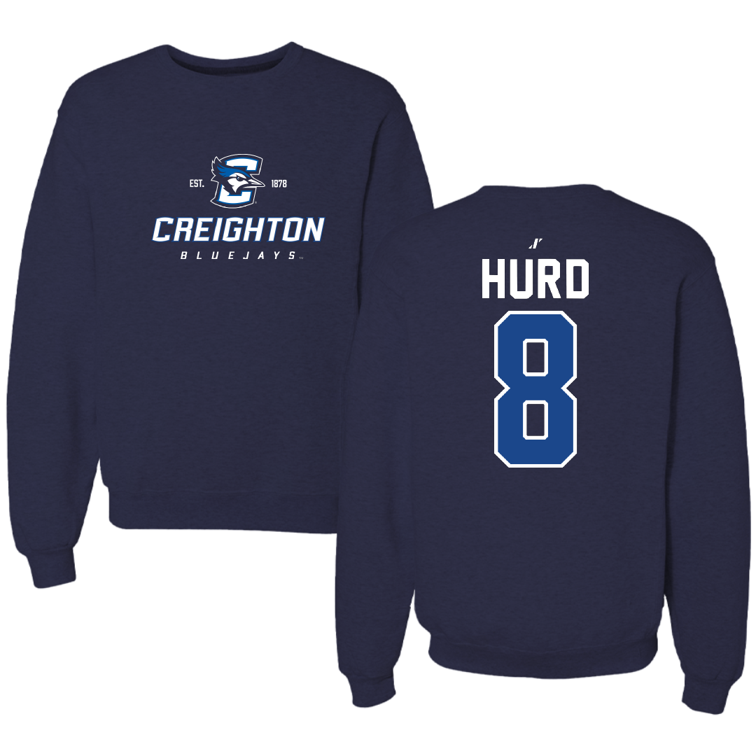 Creighton University Baseball Navy General Crewneck - #8 Eason Hurd