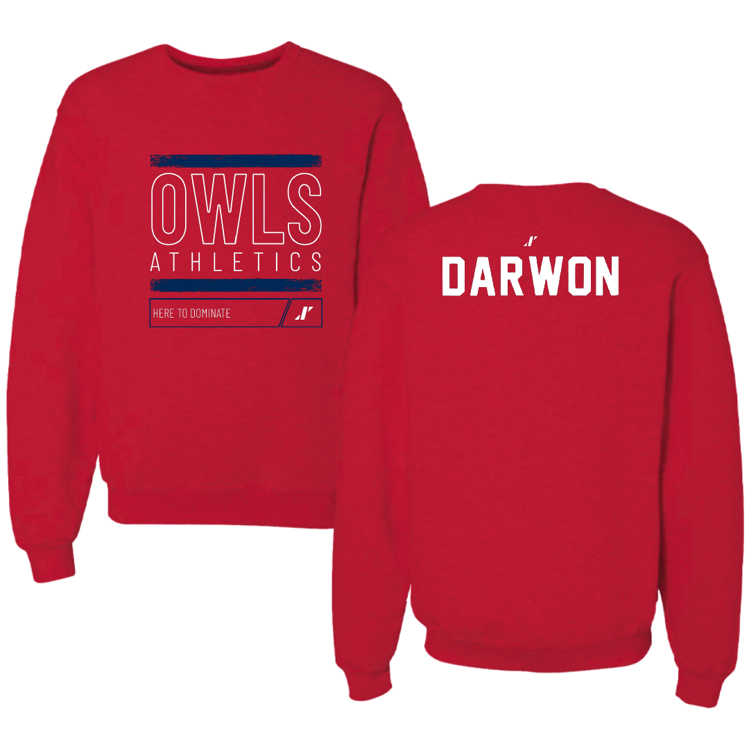 Florida Atlantic University TF and XC Red Dominate Crewneck - Keturah Darwon