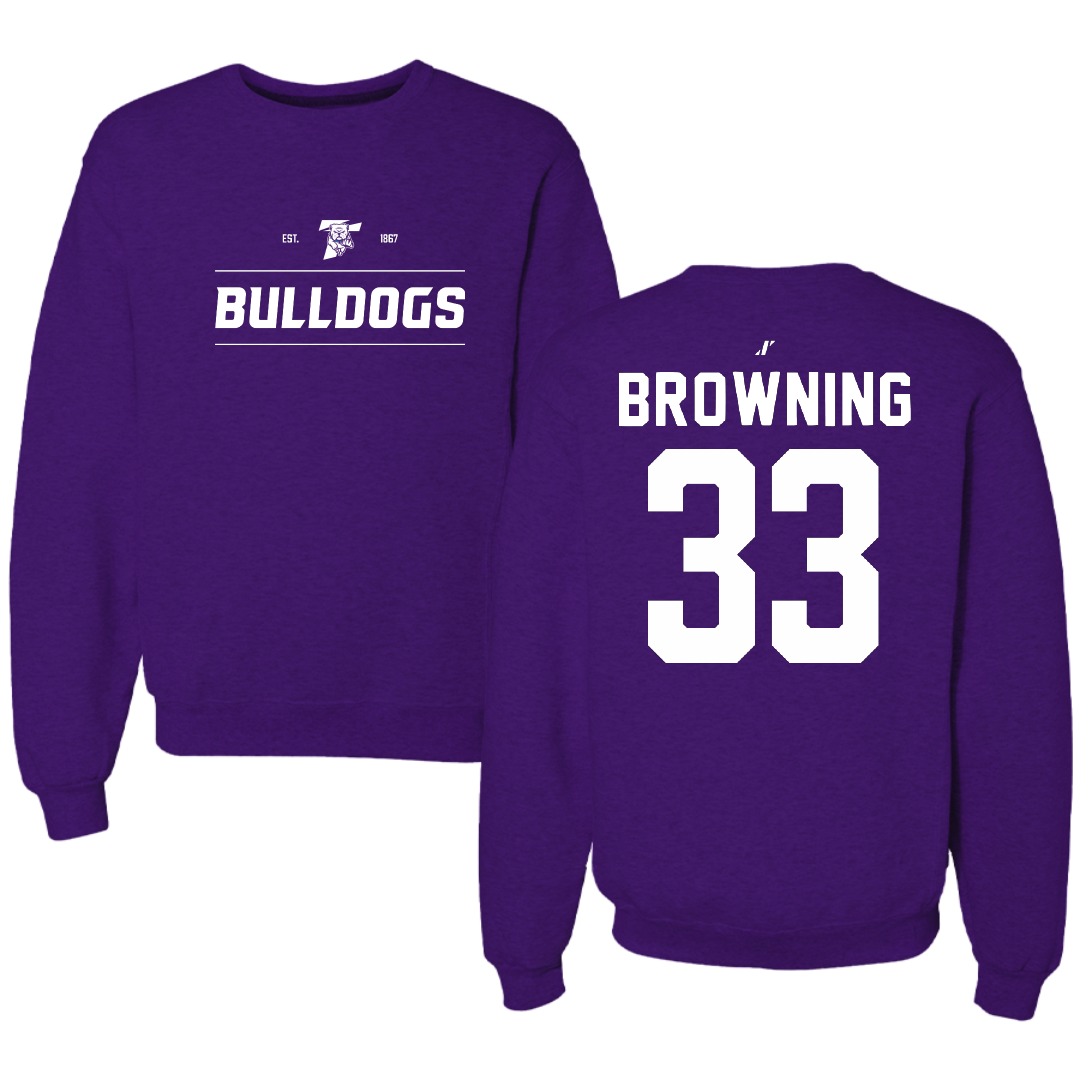 Truman State University Baseball Purple General Crewneck - #33 Owen Browning
