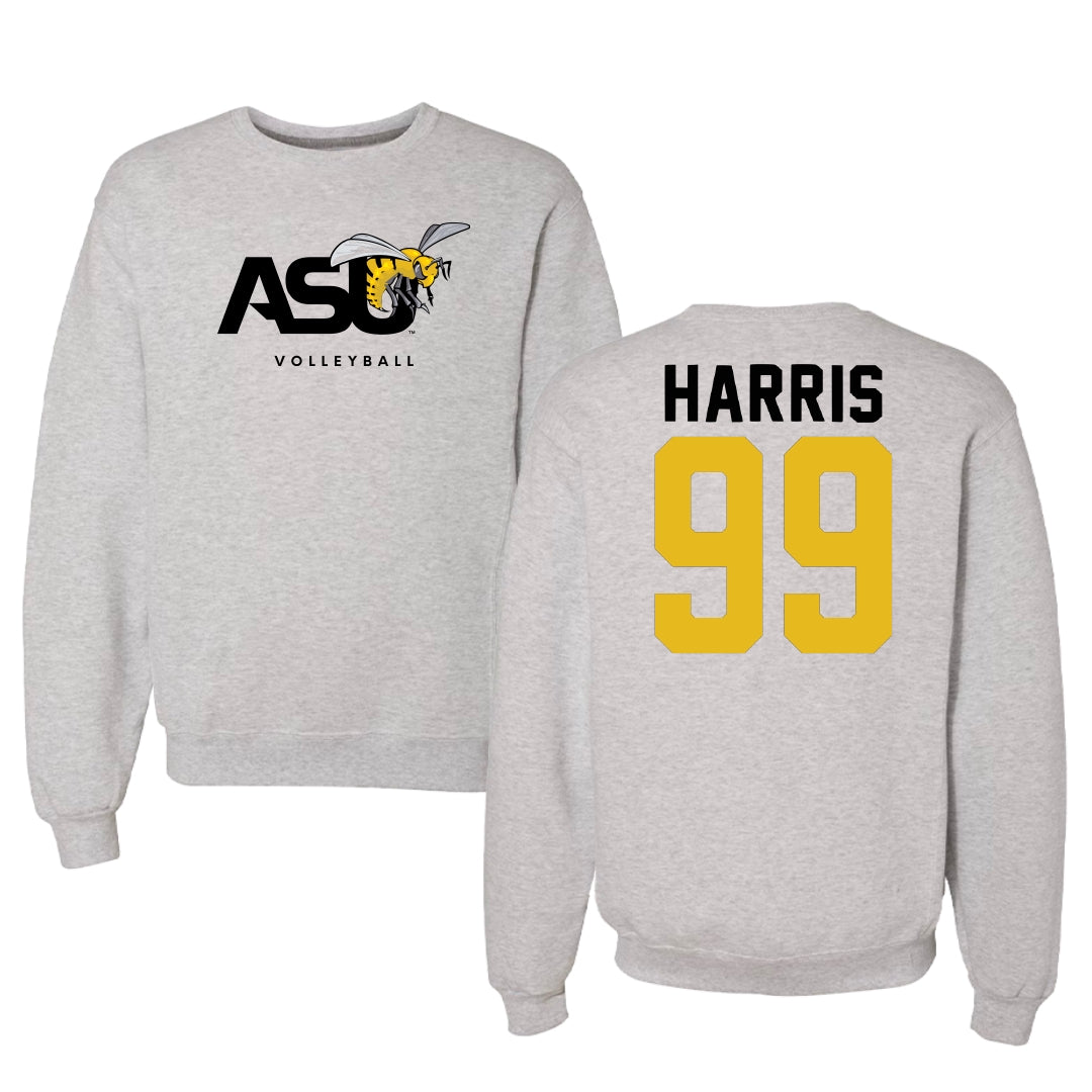 Alabama State University Volleyball Light Gray Crewneck - #99 Lyndsay Harris