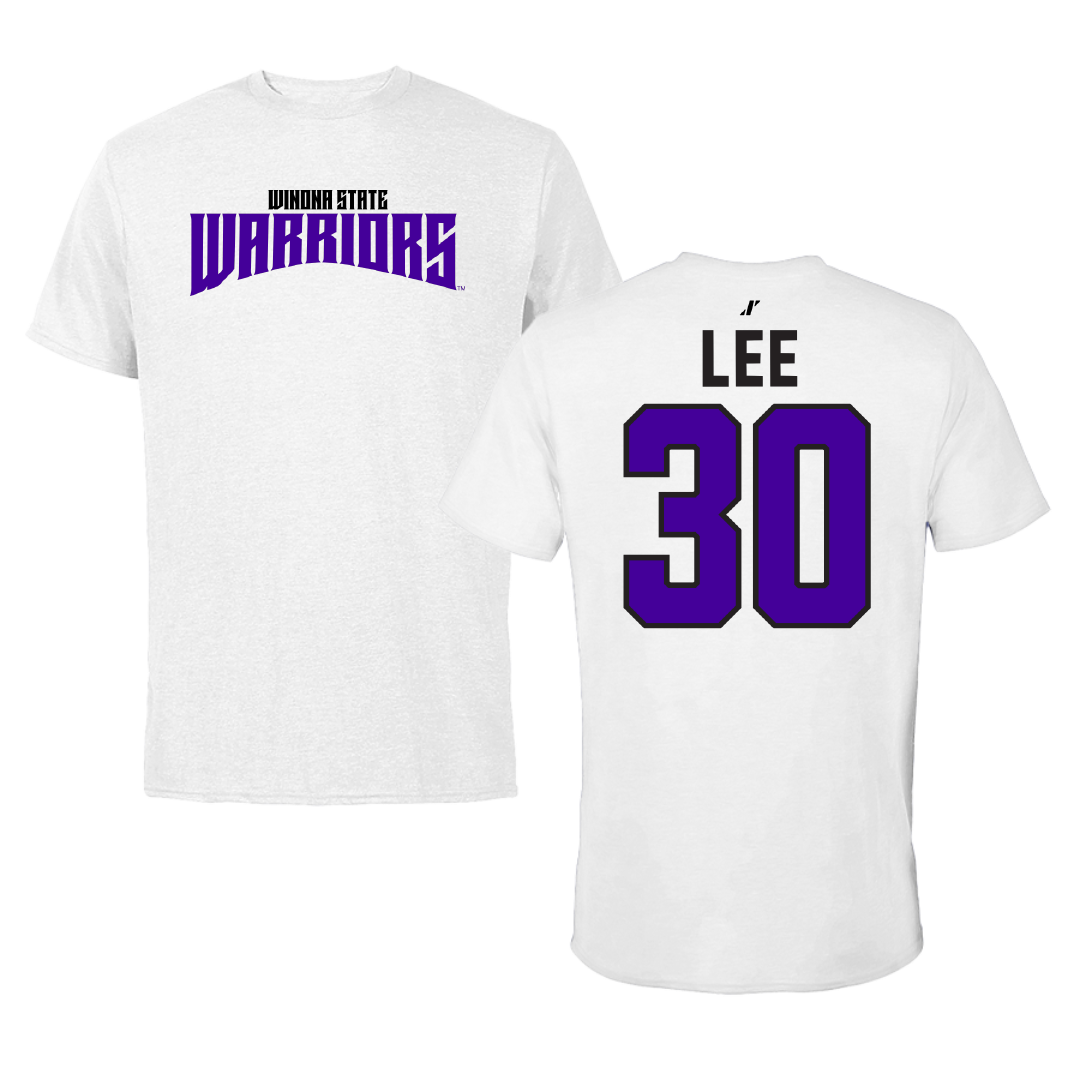Winona State University Baseball White Classic Performance Tee - #30 Peyton Lee