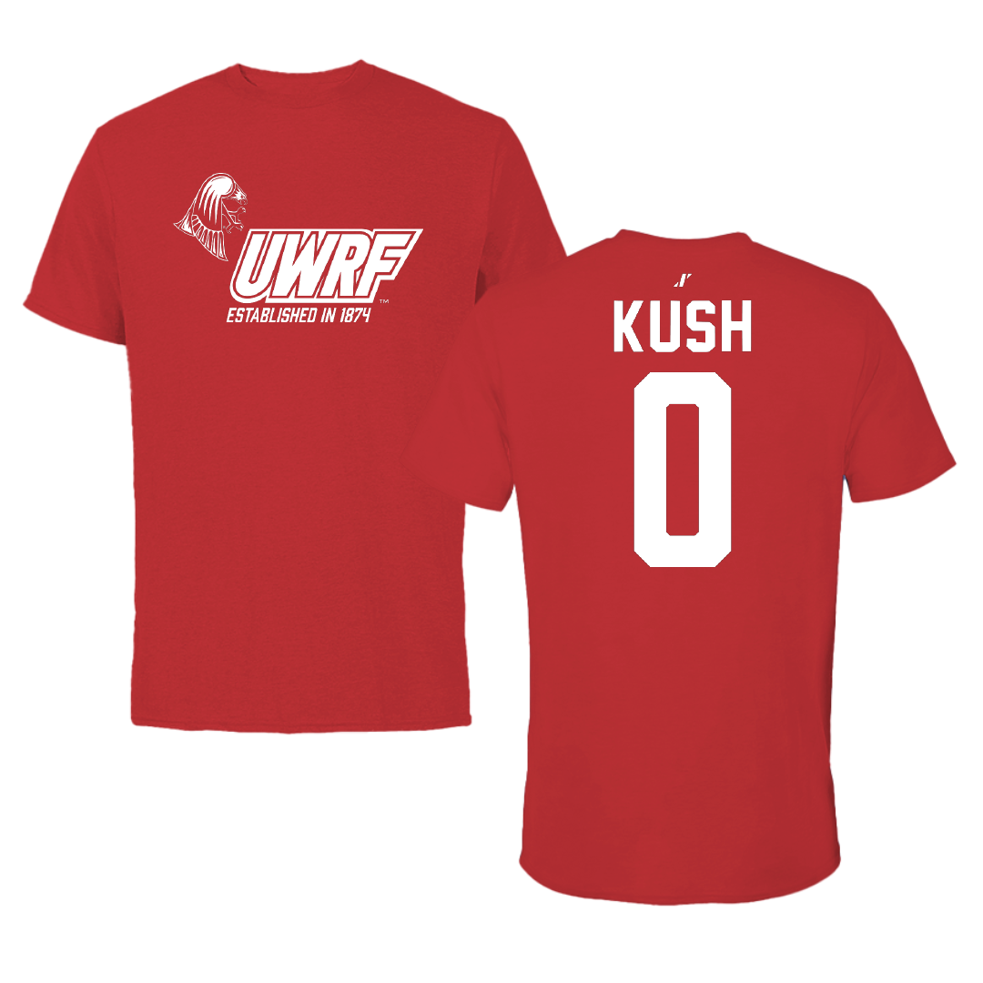 University of Wisconsin-River Falls Football Red General Tee - #0 Luke Kush