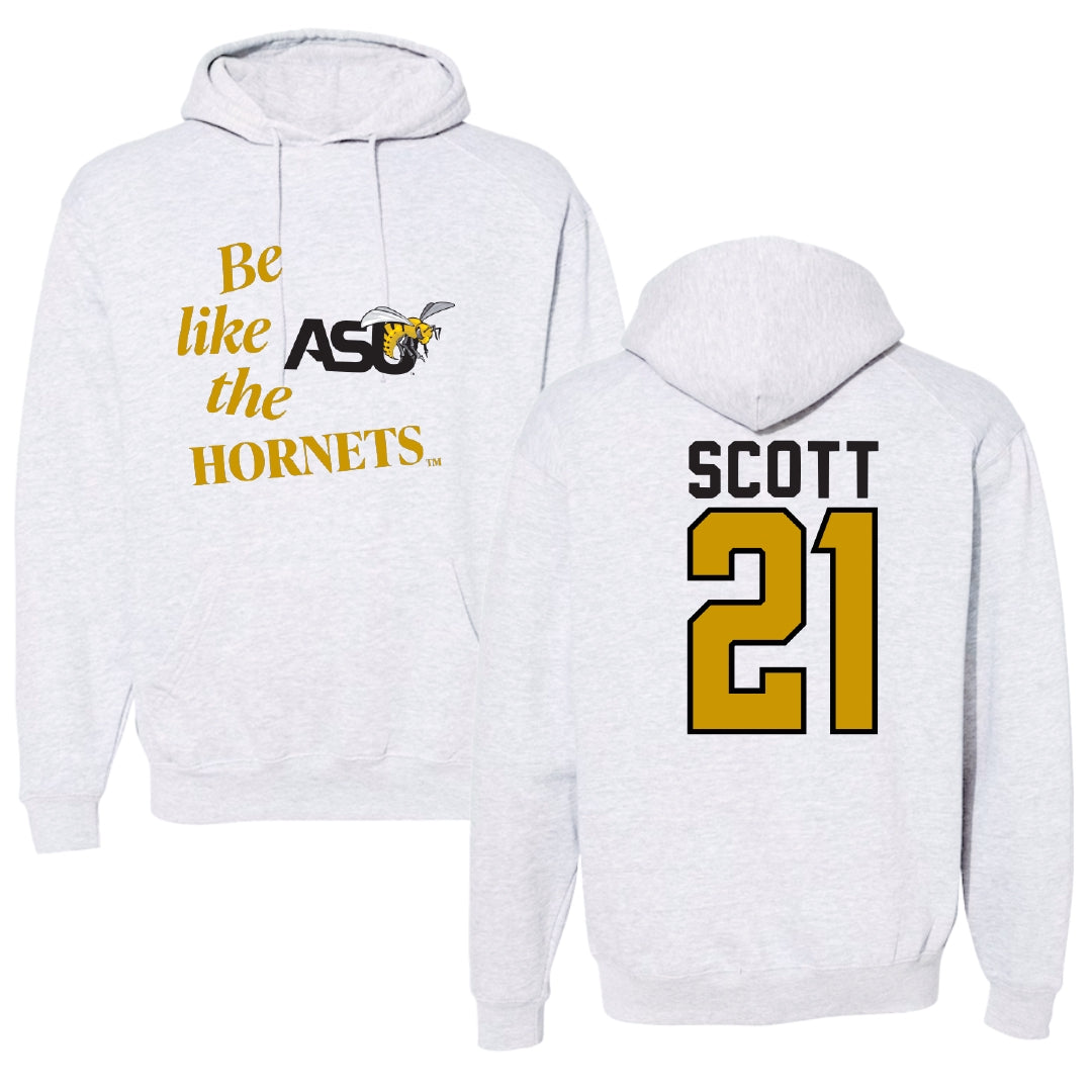 Alabama State University Softball Light Gray Be Like Us Hoodie - #21 Alana Scott
