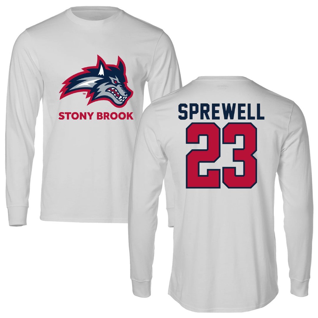 Stony Brook University Soccer Light Gray Long Sleeve - #23 Eva Sprewell