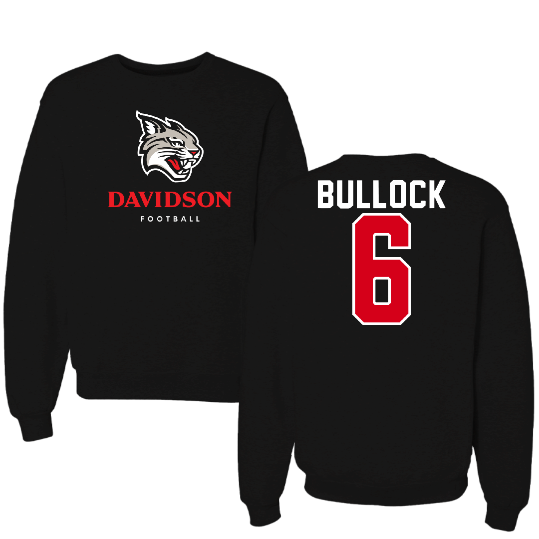 Davidson College Football Black Crewneck - #6 Casey Bullock