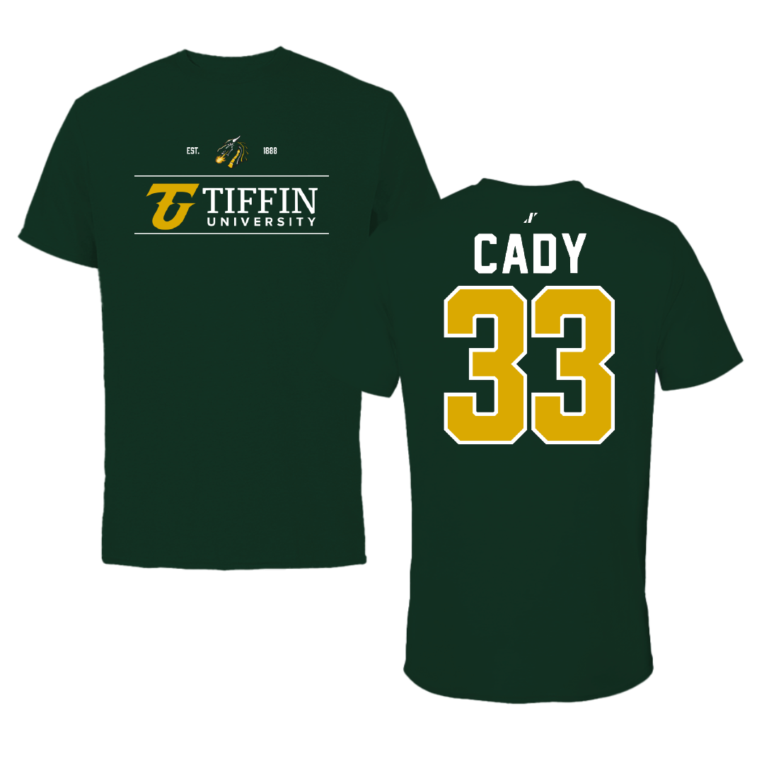 Tiffin University Baseball Forest Green General Tee - #33 Griff Cady