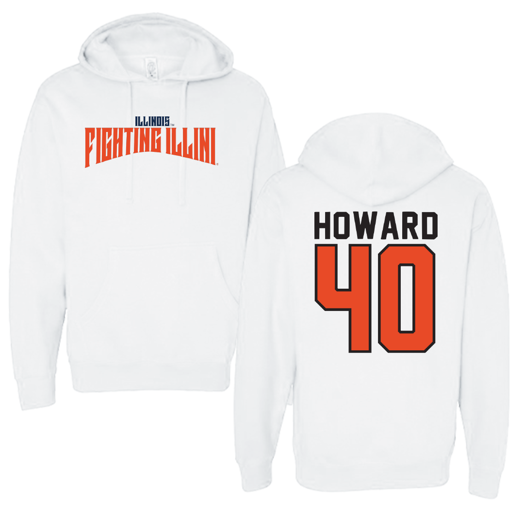 University of Illinois Softball White Classic Hoodie - #40 Zoie Howard