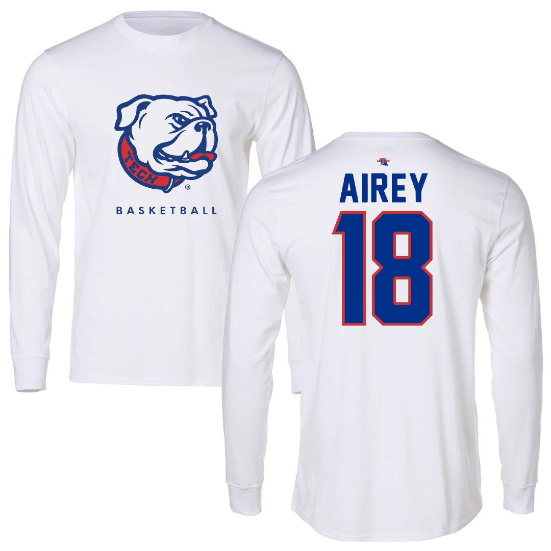 Louisiana Tech University Basketball White Performance Long Sleeve - #18 Isla Airey