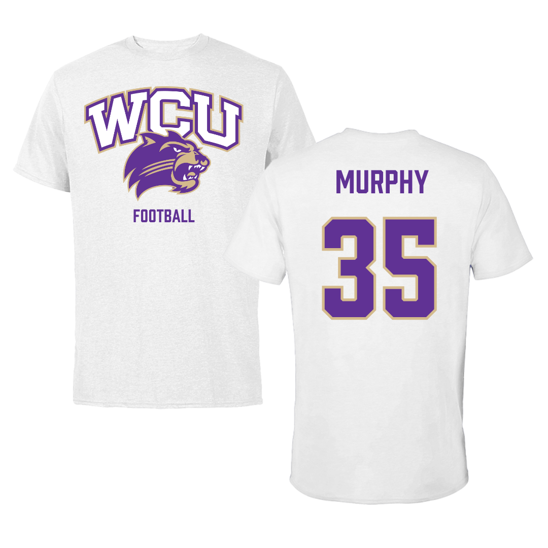 Western Carolina University Football White Tee - #35 Christian Murphy