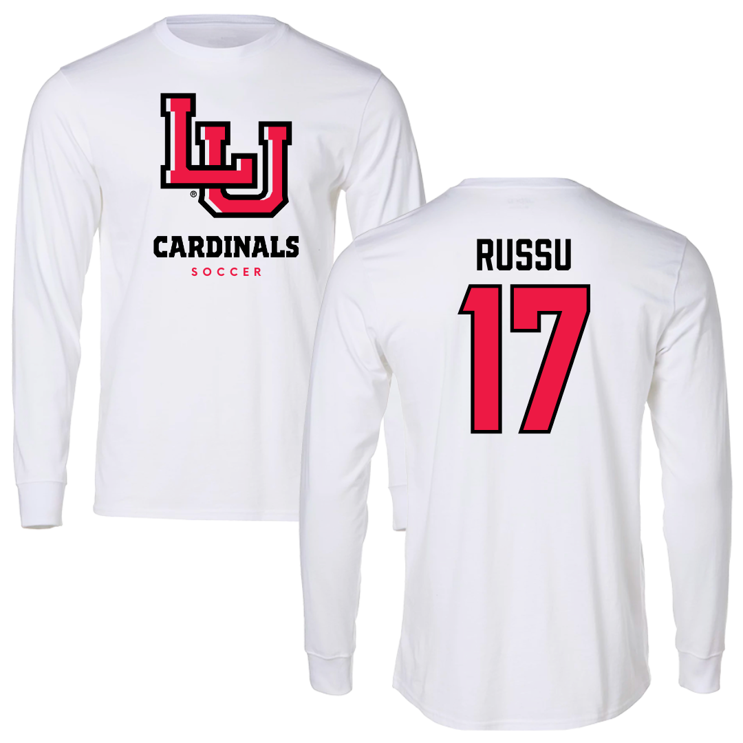 Lamar University Soccer White Performance Long Sleeve - #17 Addison Russu