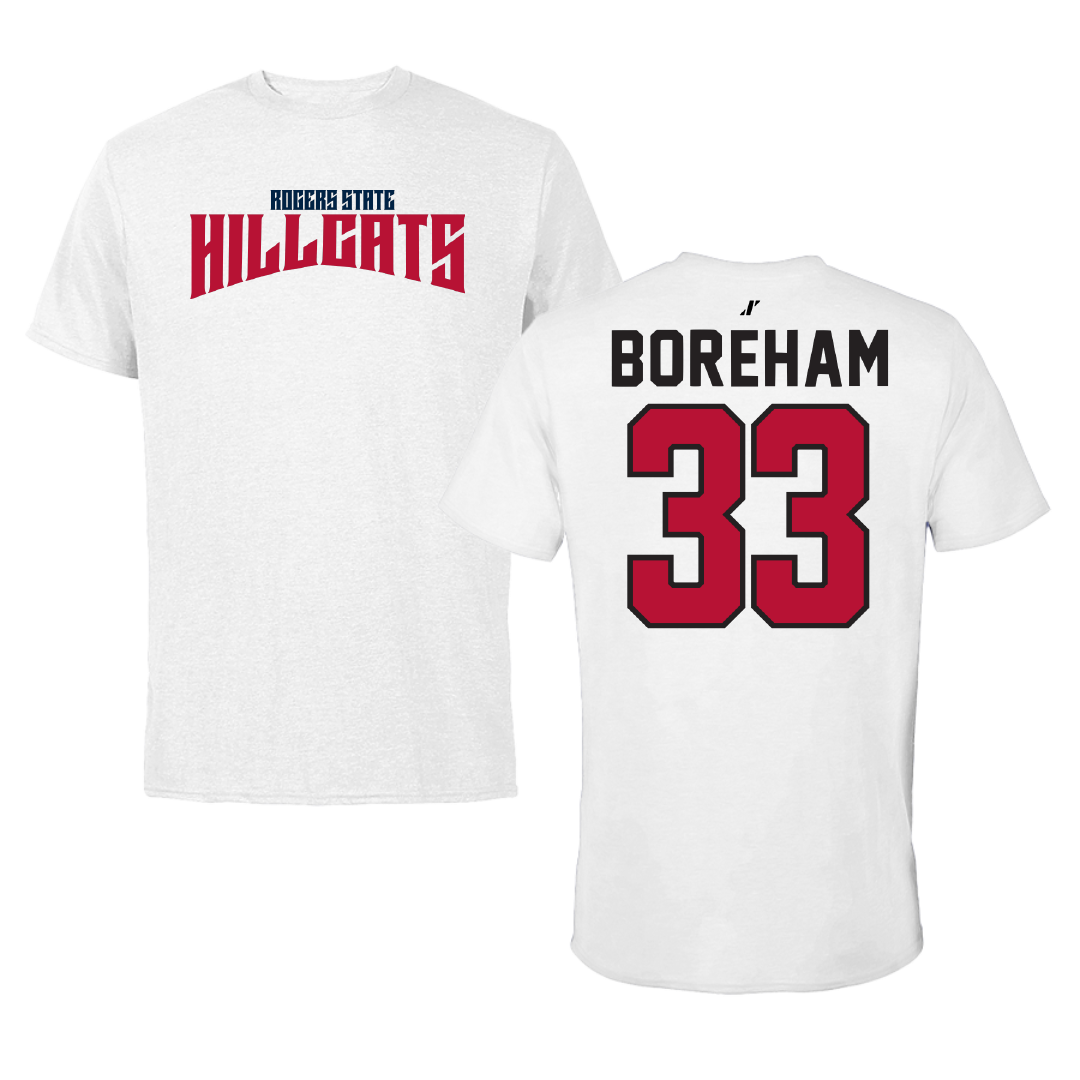 Rogers State University Soccer White Classic Performance Tee - #33 Jackson Boreham