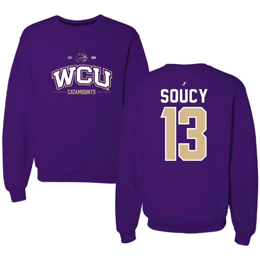 Western Carolina University Soccer Purple General Crewneck - #13 Emma Soucy