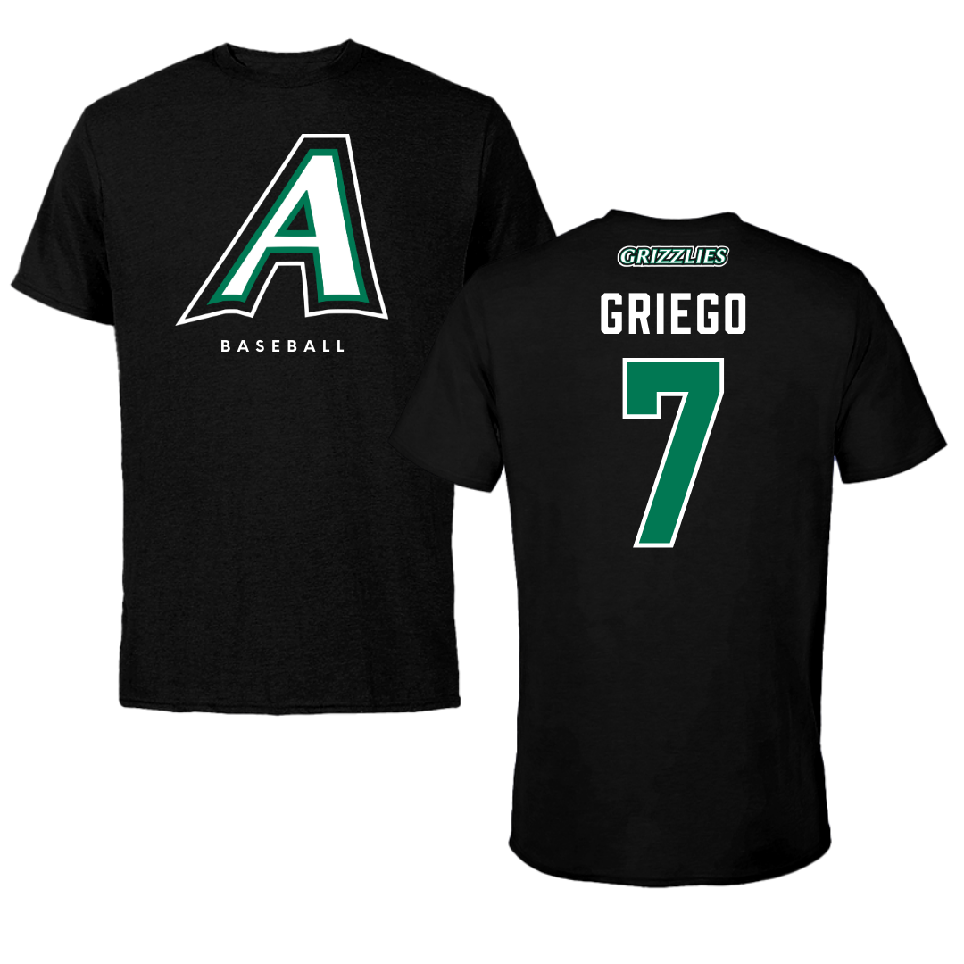 Adams State University Baseball Black Block Tee - #7 Markus Griego