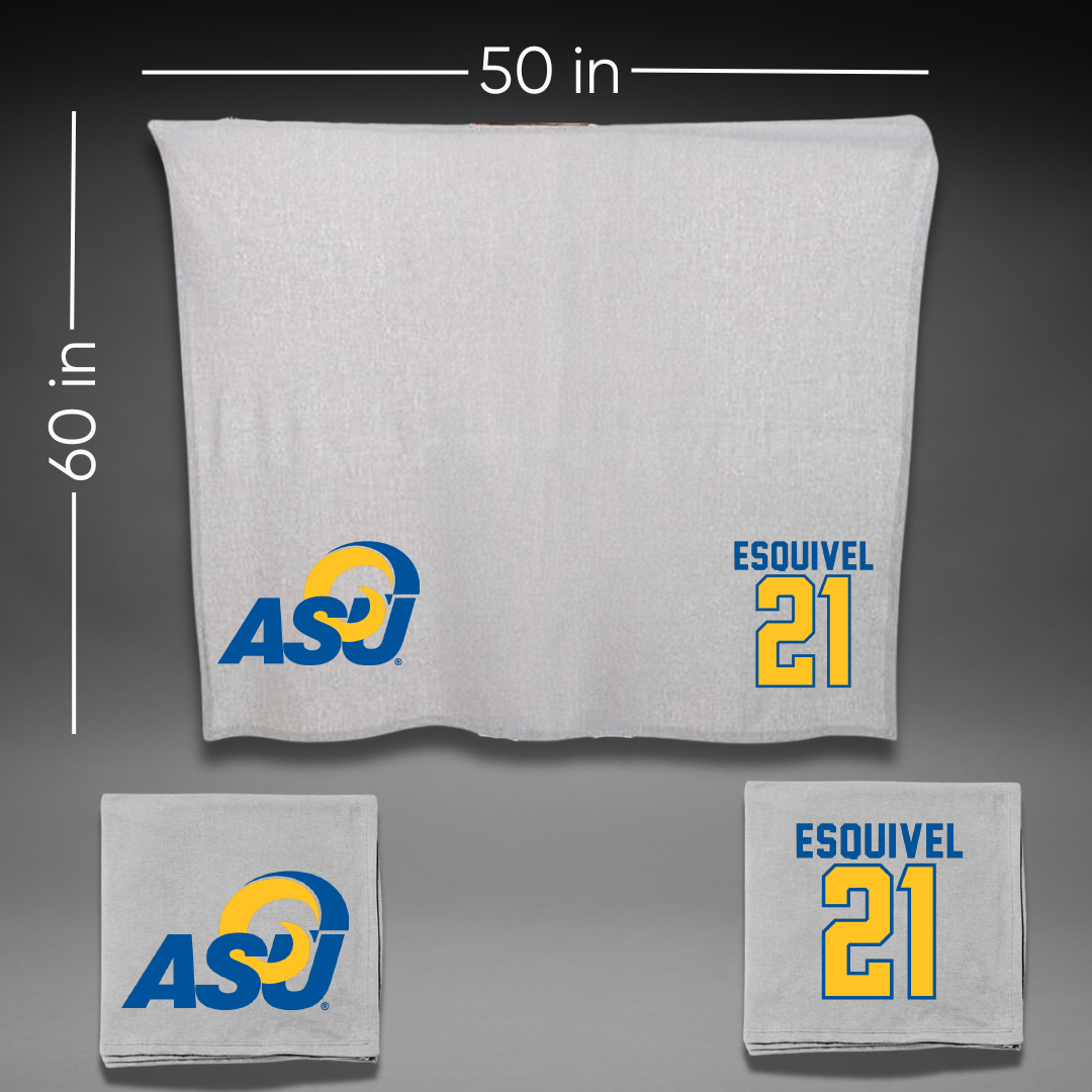 Angelo State University Basketball Gray Blanket - #21 Majik Esquivel