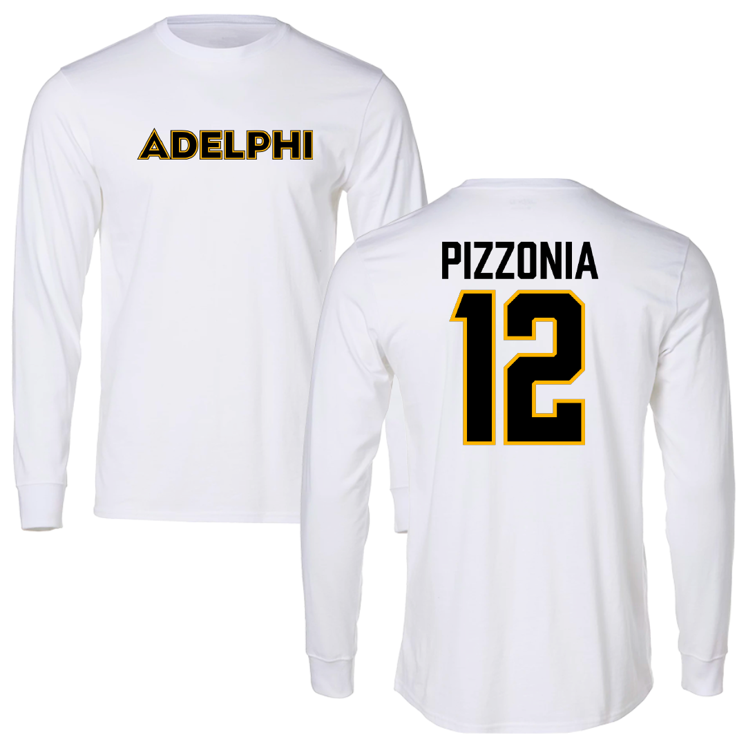 Adelphi University Baseball White Performance Long Sleeve - #12 Greyson Pizzonia