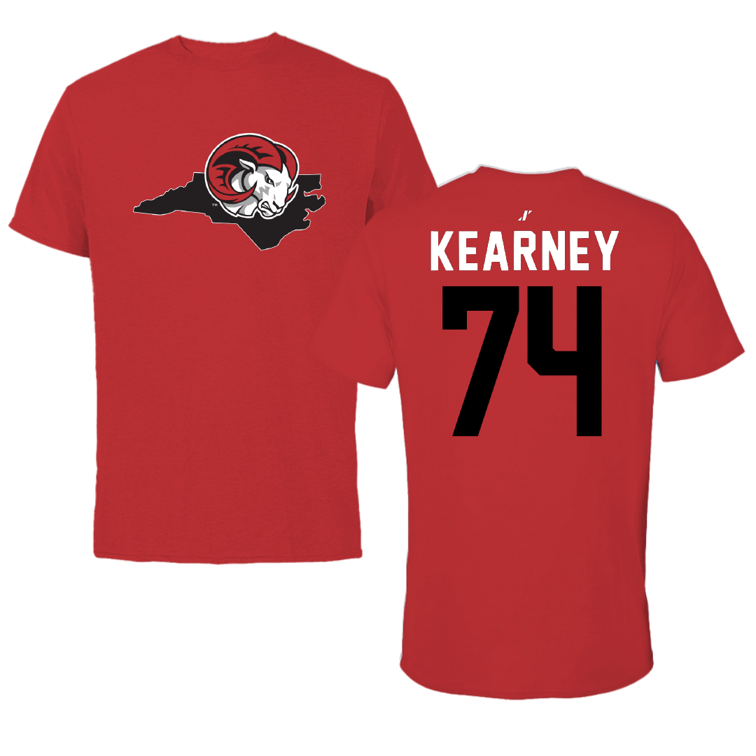 Winston-Salem State University Football Red State Performance Tee - #74 Terrance Kearney
