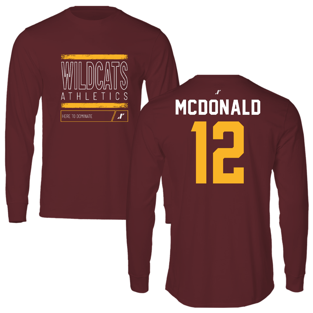 Bethune-Cookman University Basketball Maroon Dominate Performance Long Sleeve - #12 Chanelle McDonald