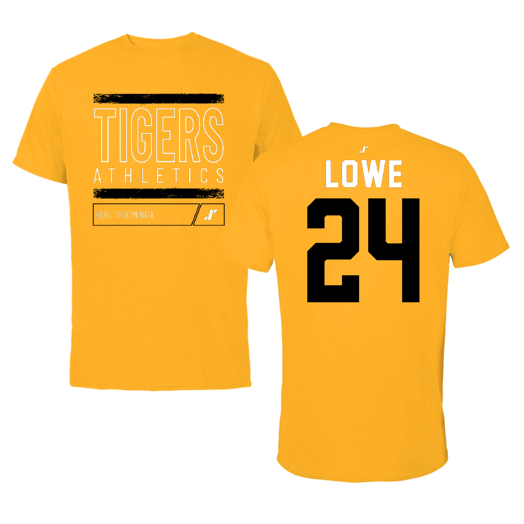Fort Hays State University Basketball Gold Dominate Tee - #24 Avery Lowe