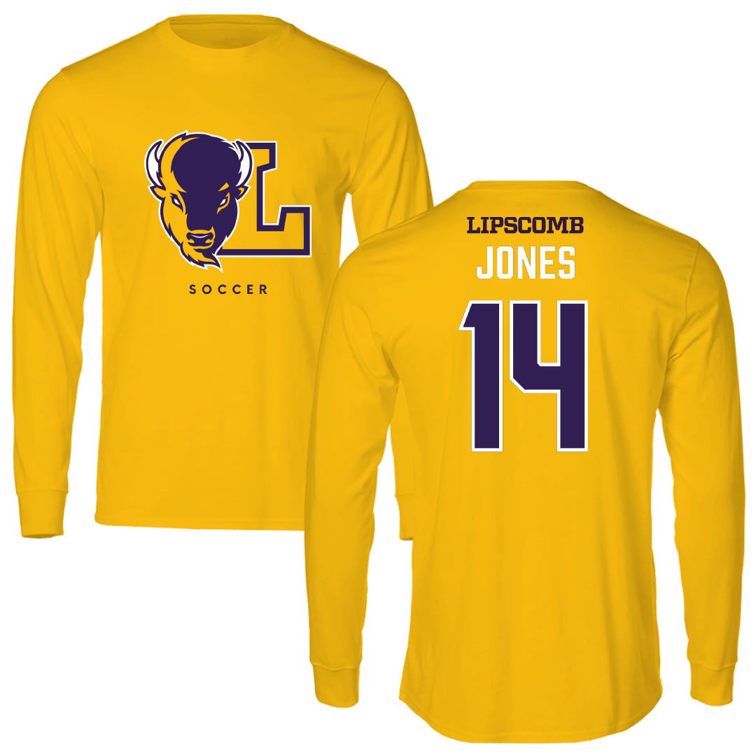 Lipscomb University Soccer Gold Long Sleeve - #14 Levi Jones