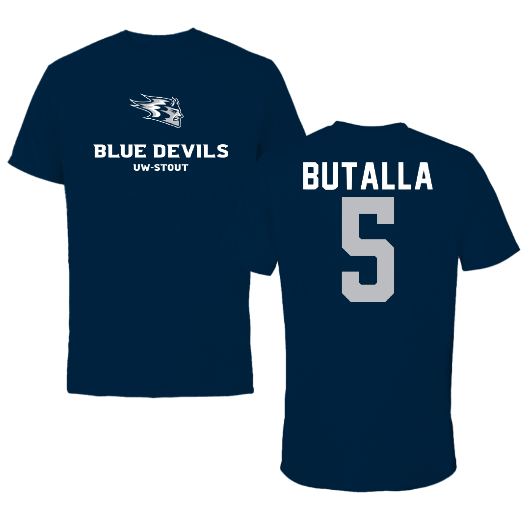 University of Wisconsin-Stout Soccer Navy Performance Tee - #5 Chloe Butalla