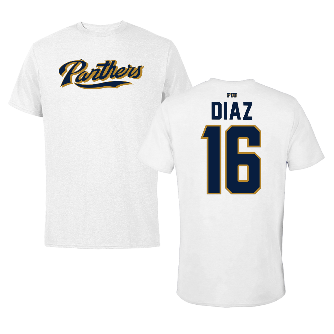 Florida International University Softball White Tee - #16 Ciera Diaz