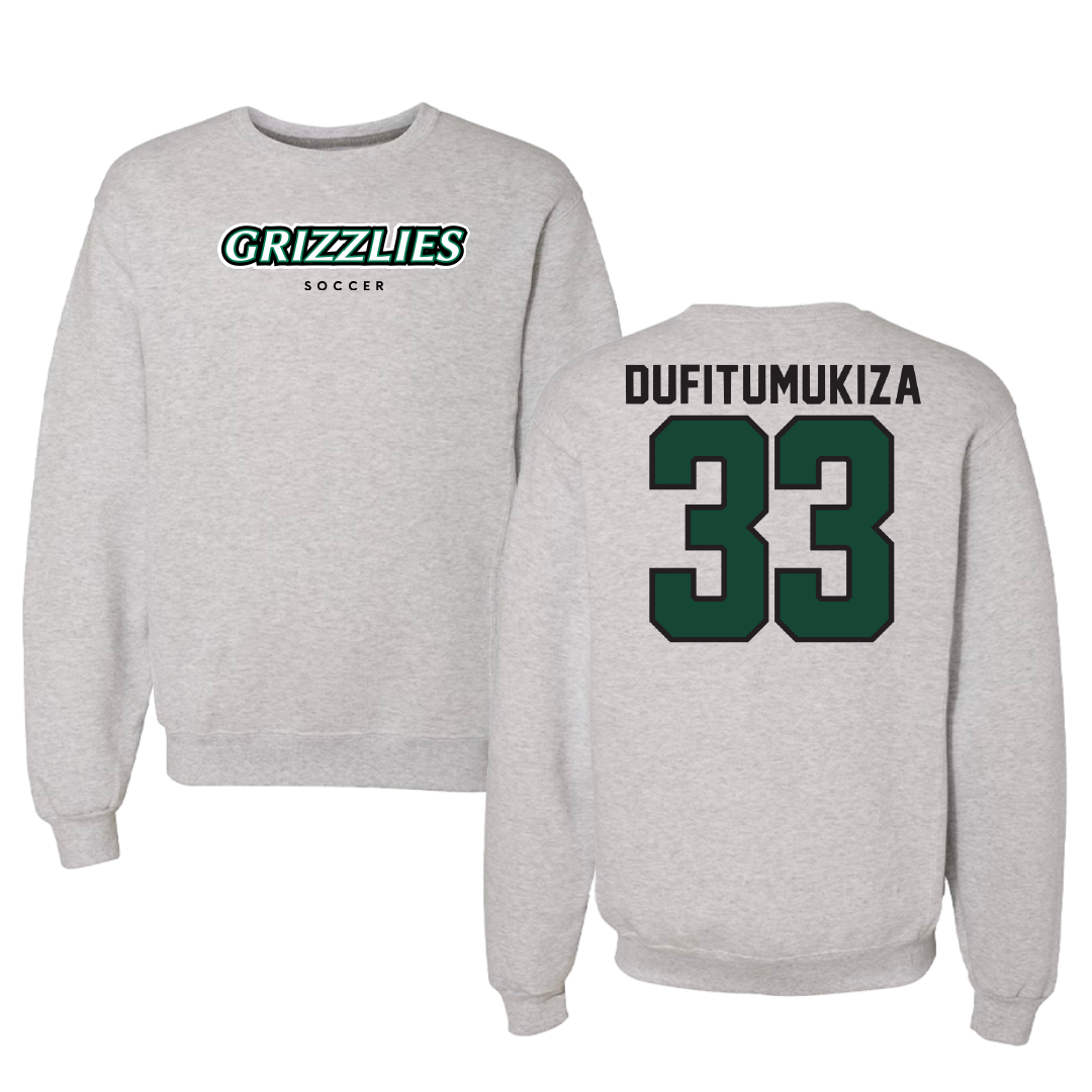 Adams State University Soccer Gray Grizzlies Crewneck - #33 Frank Angelo Dufitumukiza
