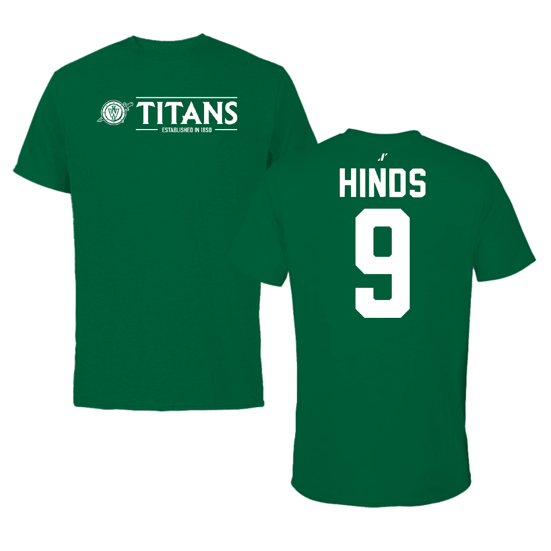 Illinois Wesleyan University Football Green General Tee - #9 Zach Hinds
