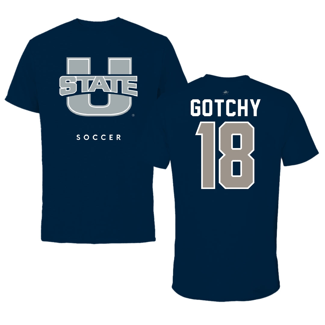 Utah State University Soccer Navy Tee - #18 Ava Gotchy