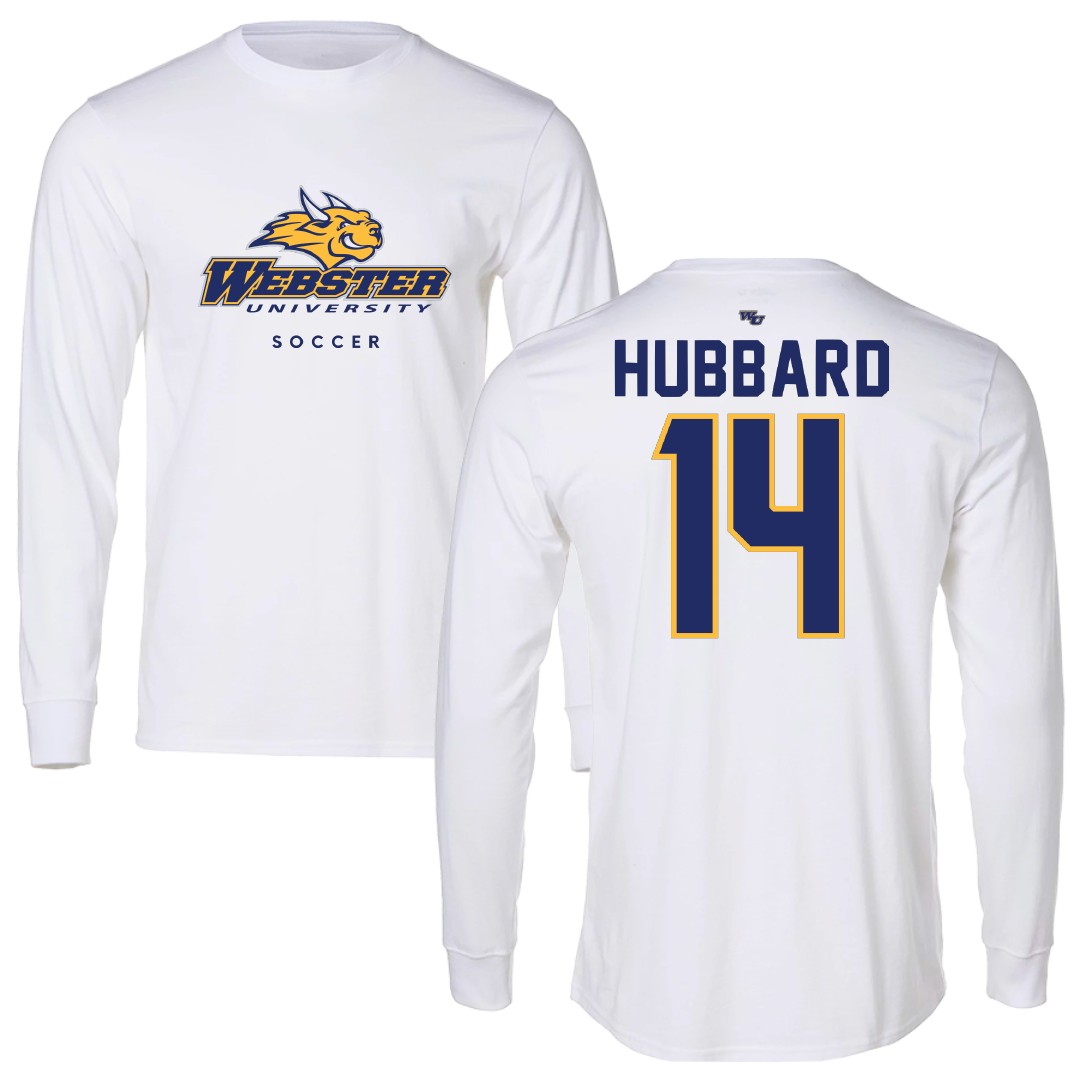 Webster University Soccer White Performance Long Sleeve - #14 Jasmine Hubbard