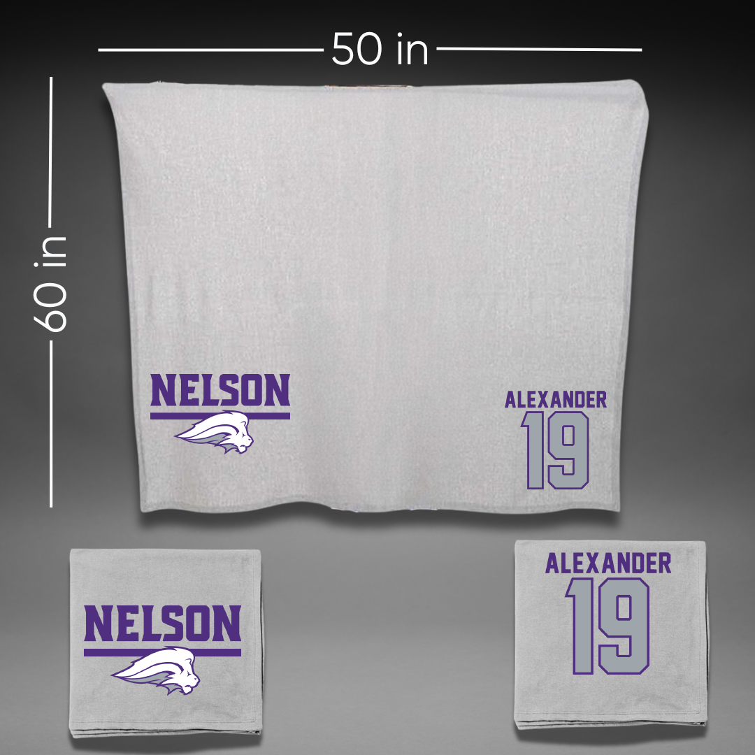 Nelson University Volleyball Gray Blanket - #19 Bailee Alexander
