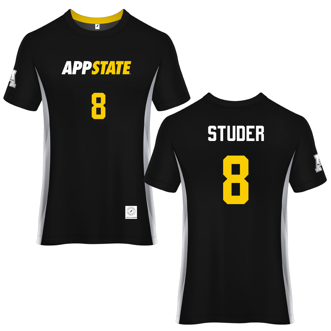 Appalachian State University Black Soccer Jersey - #8 Shannon Studer